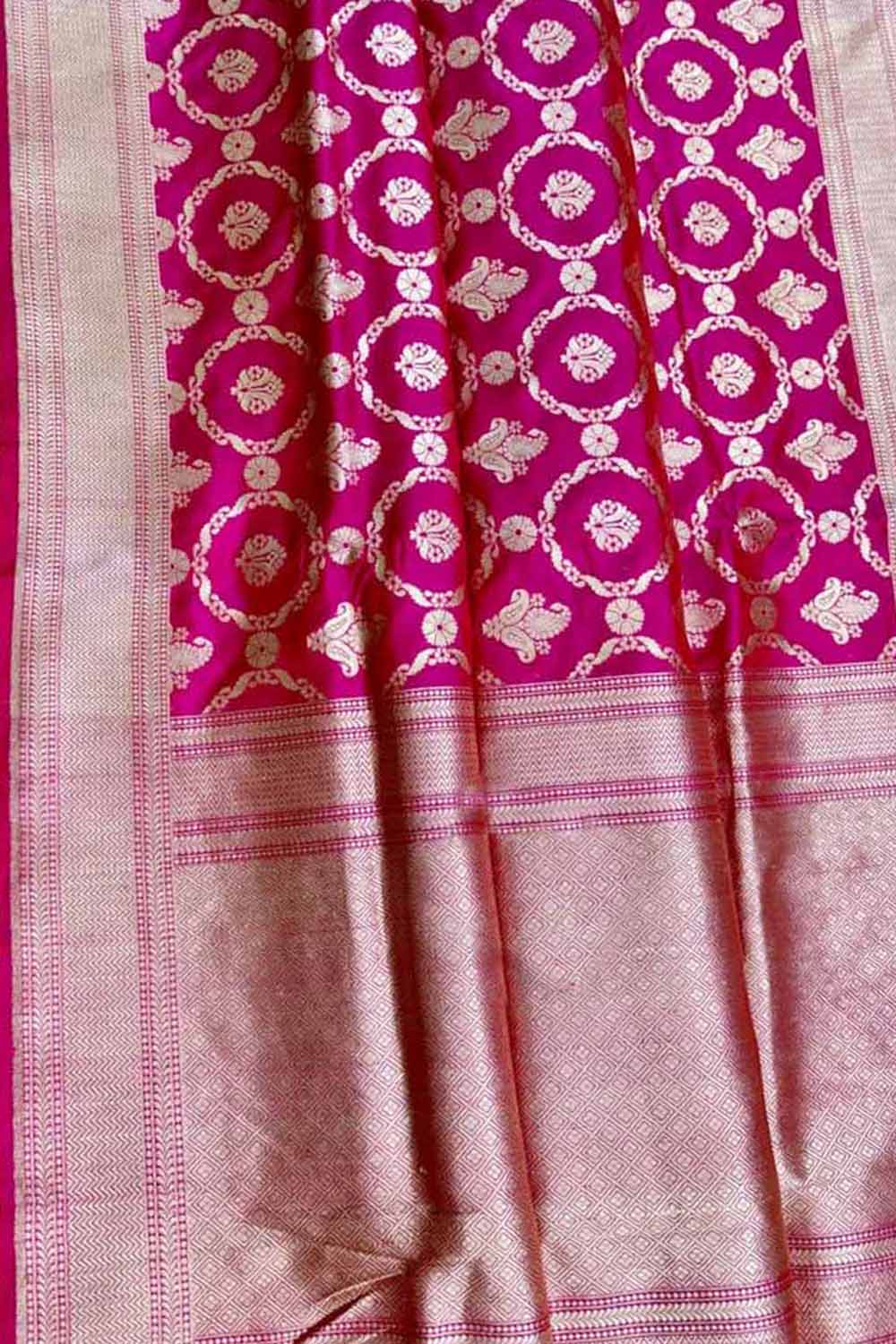 Exquisite Pink Banarasi Handloom Pure Katan Silk Saree - Luxurion World