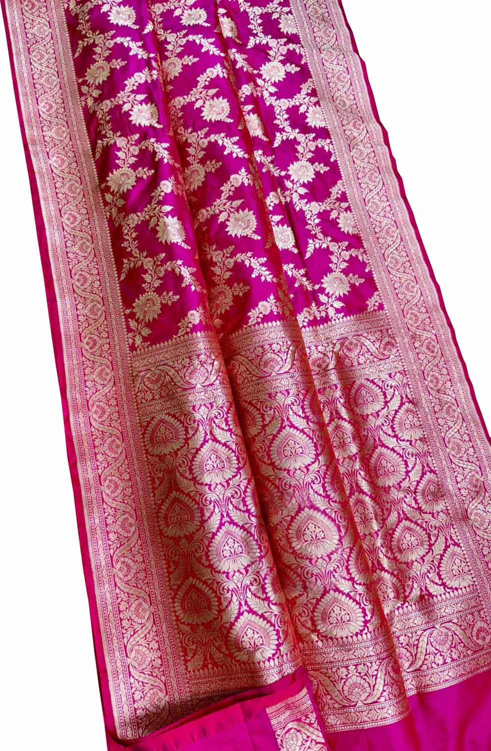 Exquisite Pink Banarasi Handloom Pure Katan Silk Saree - Luxurion World
