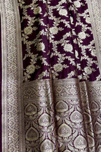Elegant Purple Banarasi Handloom Pure Katan Silk Saree - Luxurion World