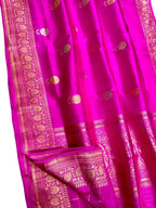 Exquisite Pink Banarasi Silk Saree - Handloom Beauty - Luxurion World