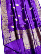 Exquisite Purple Banarasi Silk Saree - Luxurion World