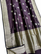 Exquisite Purple Banarasi Katan Silk Saree - Luxurion World