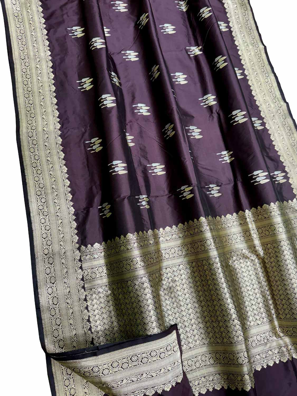 Exquisite Purple Banarasi Katan Silk Saree - Luxurion World