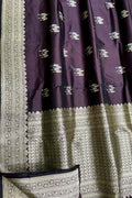 Exquisite Purple Banarasi Katan Silk Saree - Luxurion World