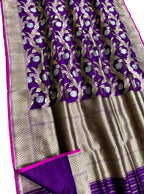 Exquisite Purple Banarasi Katan Silk Saree - Luxurion World