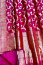 Exquisite Pink Banarasi Katan Silk Saree - Luxurion World