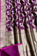 Elegant Purple Banarasi Silk Saree - Luxurion World