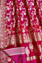 Exquisite Pink Handloom Banarasi Meenakari Silk Saree - Luxurion World