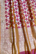 Exquisite Pink Handloom Banarasi Meenakari Silk Saree - Luxurion World