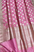 Exquisite Pink Handloom Banarasi Pure Katan Silk Saree - Luxurion World