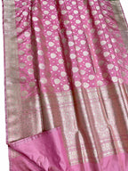 Exquisite Pink Handloom Banarasi Pure Katan Silk Saree - Luxurion World