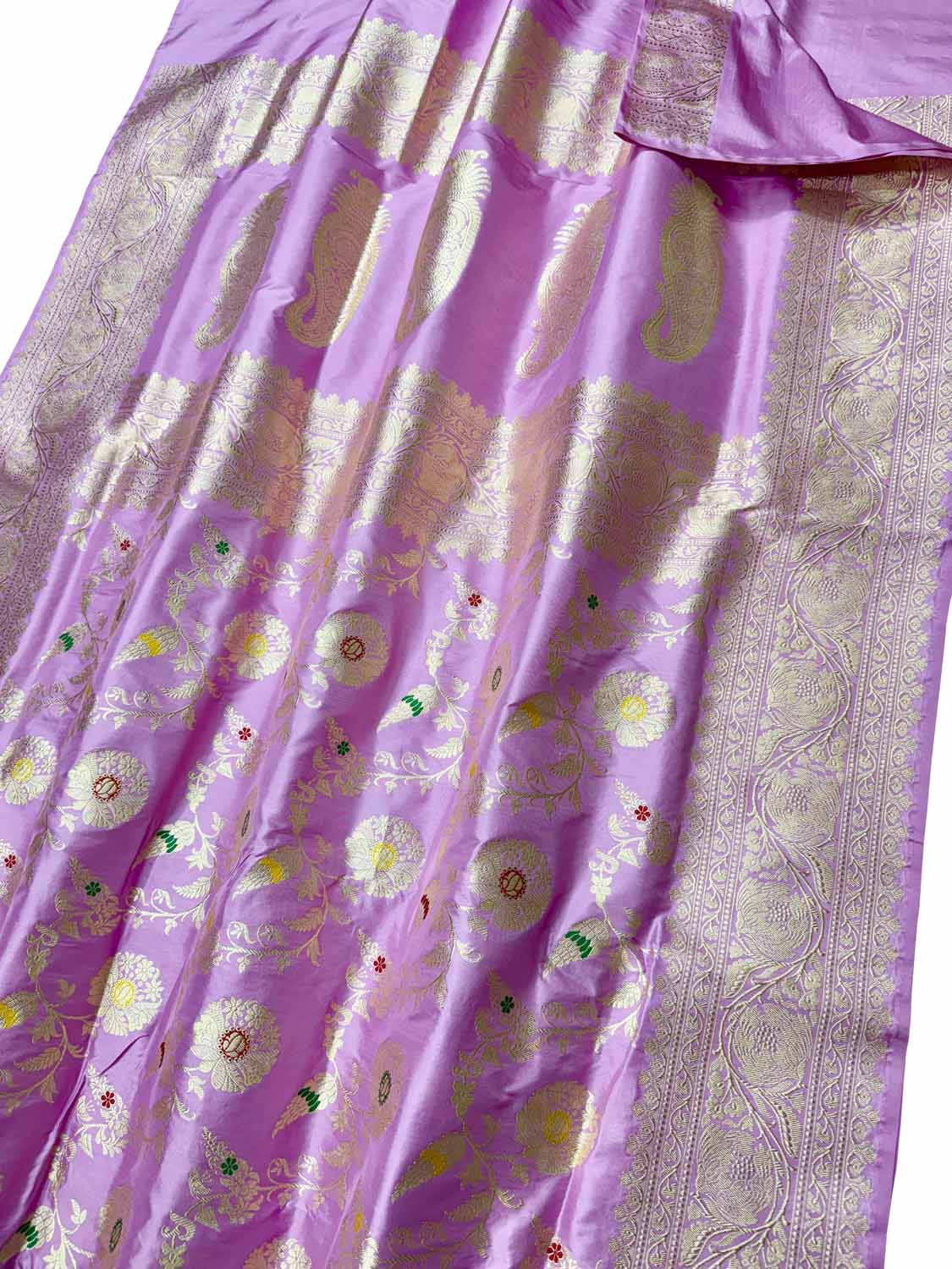 Elegant Purple Banarasi Silk Meenakari Saree - Luxurion World
