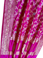 Exquisite Pink Banarasi Silk Meenakari Saree - Luxurion World