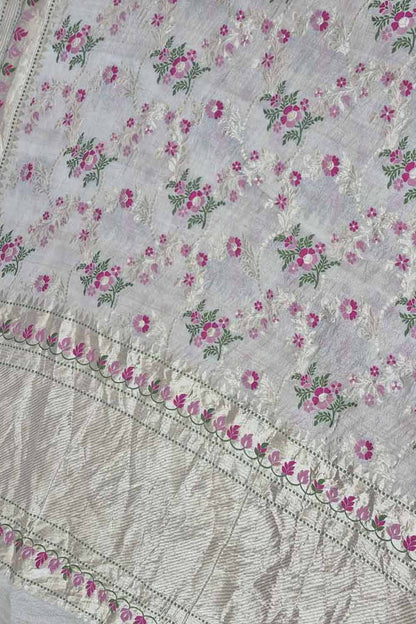 Exquisite Dyeable Banarasi Handloom Pure Tussar Georgette Meenakari Saree - Luxurion World