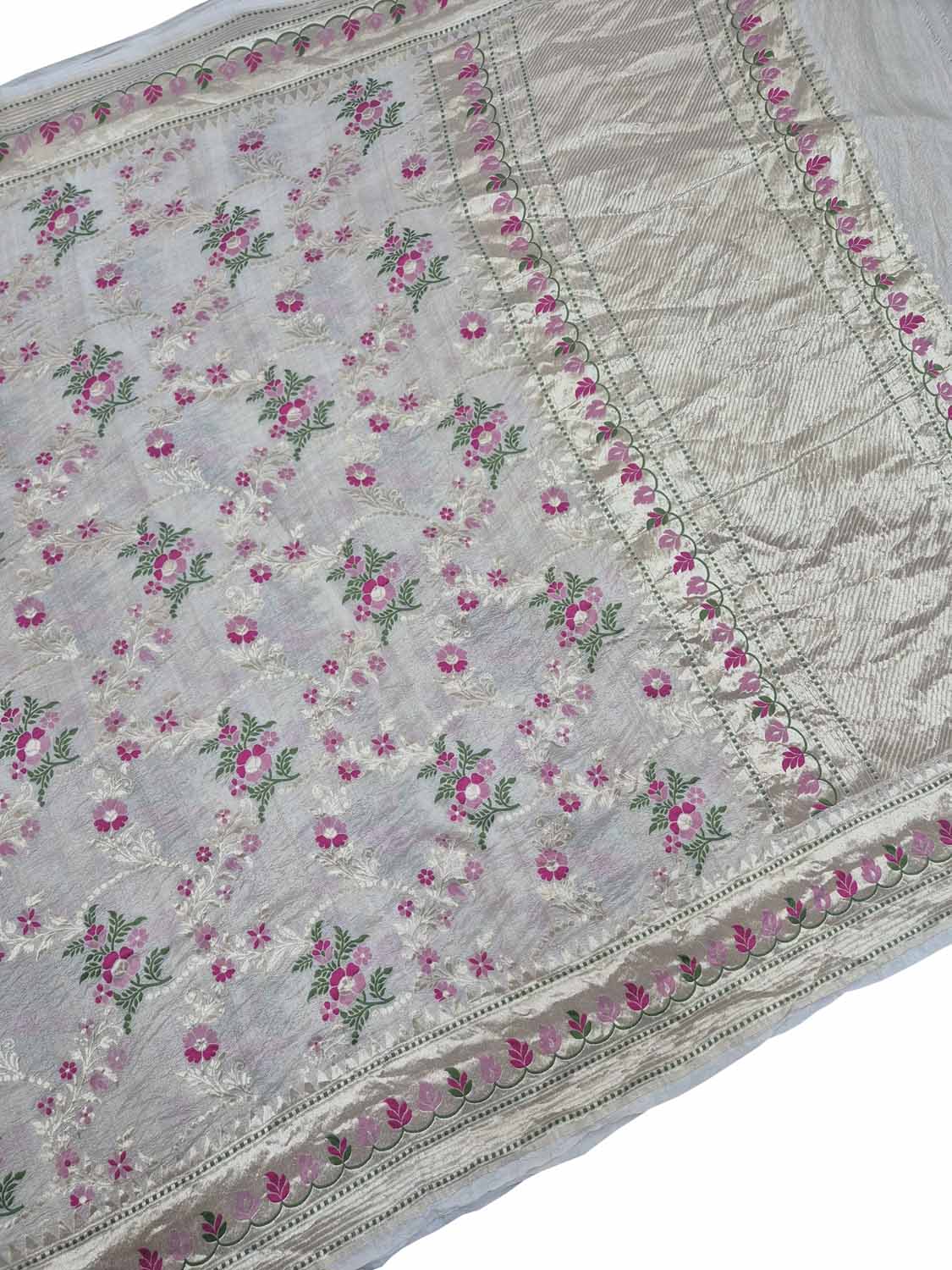 Exquisite Dyeable Banarasi Handloom Pure Tussar Georgette Meenakari Saree - Luxurion World