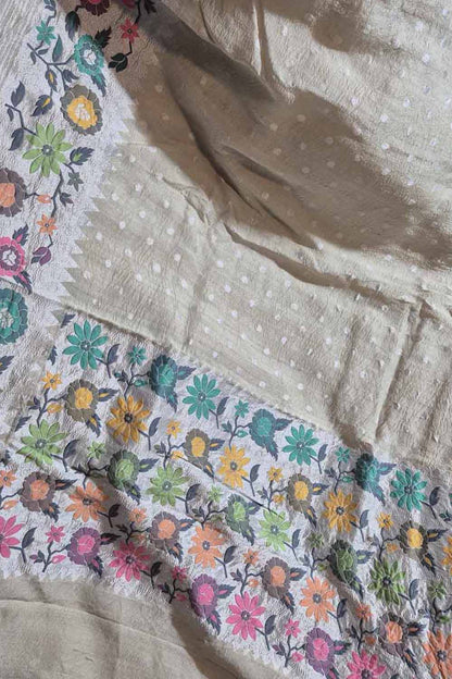 Exquisite Dyeable Banarasi Handloom Pure Tussar Georgette Meenakari Saree - Luxurion World