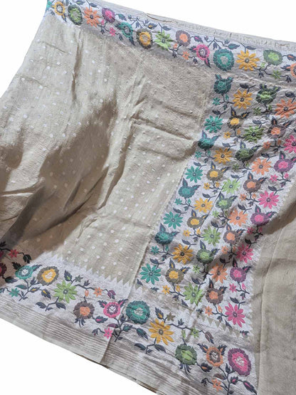 Exquisite Dyeable Banarasi Handloom Pure Tussar Georgette Meenakari Saree - Luxurion World