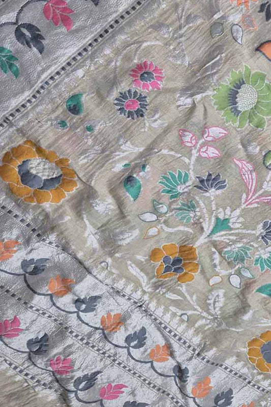 Exquisite Dyeable Banarasi Handloom Pure Tussar Georgette Meenakari Saree - Luxurion World