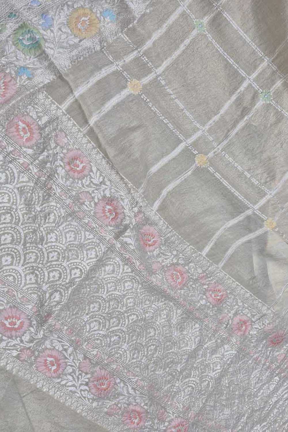 Exquisite Dyeable Banarasi Handloom Pure Tussar Georgette Meenakari Saree - Luxurion World