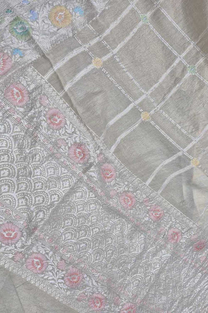 Exquisite Dyeable Banarasi Handloom Pure Tussar Georgette Meenakari Saree - Luxurion World