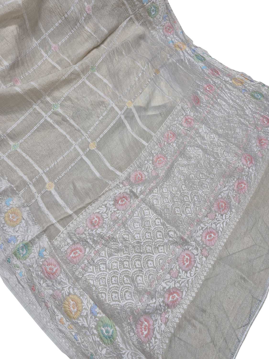 Exquisite Dyeable Banarasi Handloom Pure Tussar Georgette Meenakari Saree - Luxurion World