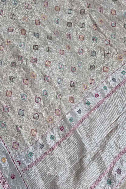 Exquisite Dyeable Banarasi Handloom Pure Tussar Georgette Meenakari Saree - Luxurion World