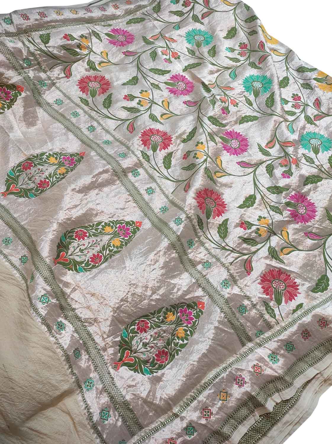 Exquisite Dyeable Banarasi Handloom Pure Tussar Georgette Meenakari Saree - Luxurion World