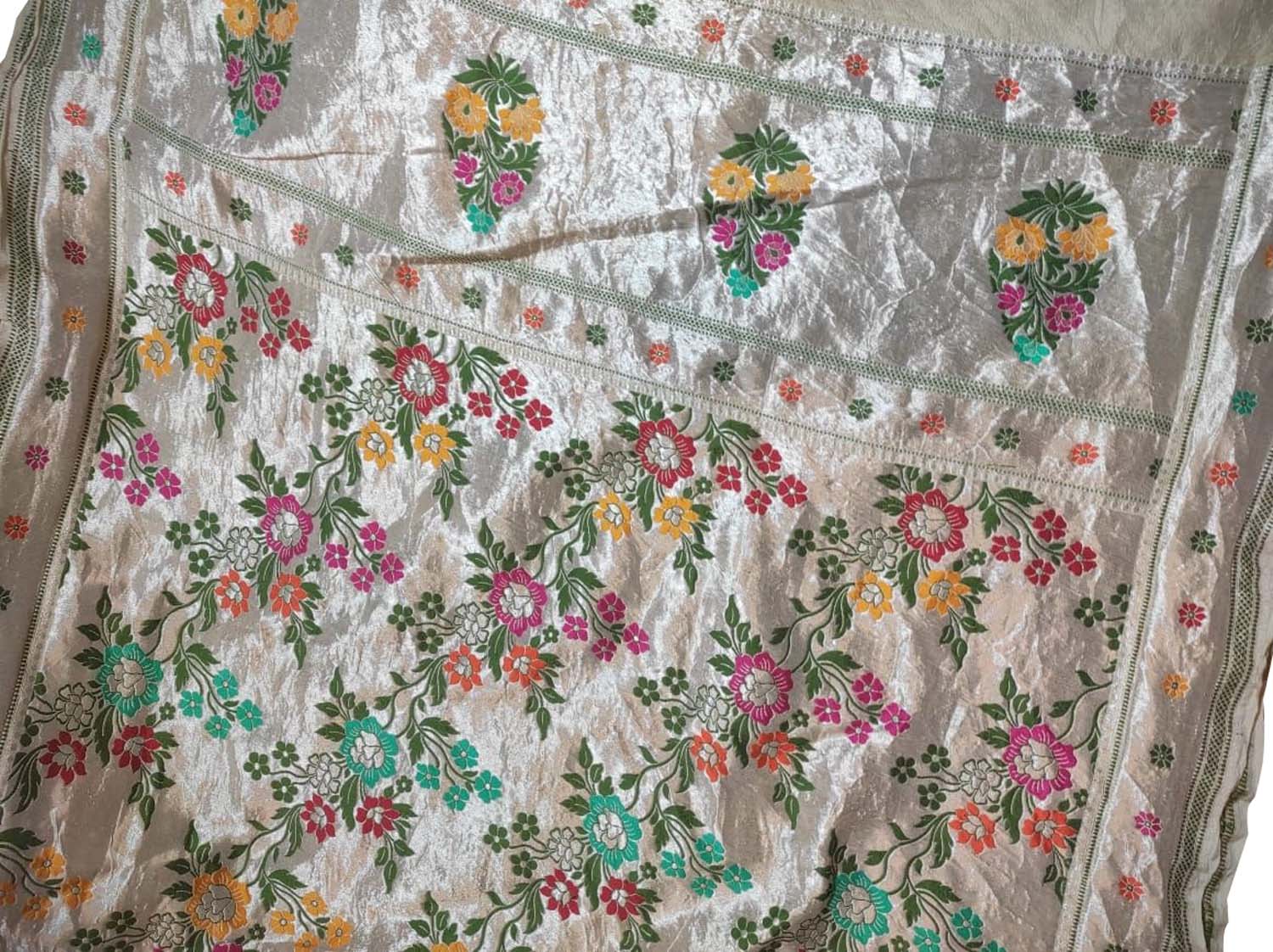 Exquisite Dyeable Banarasi Handloom Pure Tussar Georgette Meenakari Saree - Luxurion World