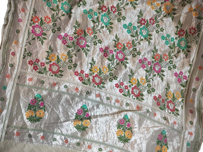 Exquisite Dyeable Banarasi Handloom Pure Tussar Georgette Meenakari Saree - Luxurion World