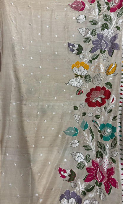 Exquisite Dyeable Banarasi Handloom Pure Tussar Georgette Meenakari Saree - Luxurion World