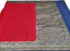 Elegant Red Banarasi Crepe Silk Saree - Luxurion World