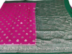Exquisite Pink Banarasi Crepe Silk Saree - Handloom Beauty - Luxurion World