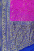 Elegant Pink Banarasi Crepe Silk Saree - Luxurion World