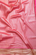 Elegant Pink Banarasi Handloom Pure Katan Silk Meenakari Saree - Luxurion World