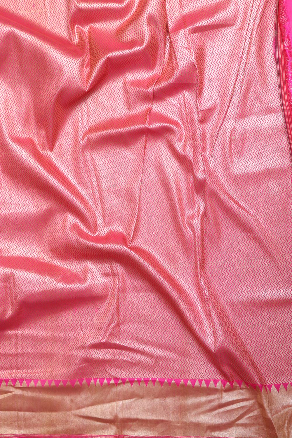 Elegant Pink Banarasi Handloom Pure Katan Silk Meenakari Saree - Luxurion World