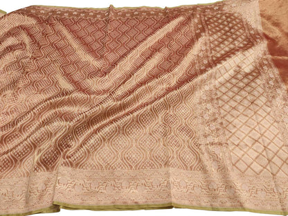 Red Banarasi Handloom Soft Tissue Silk Saree - Luxurion World