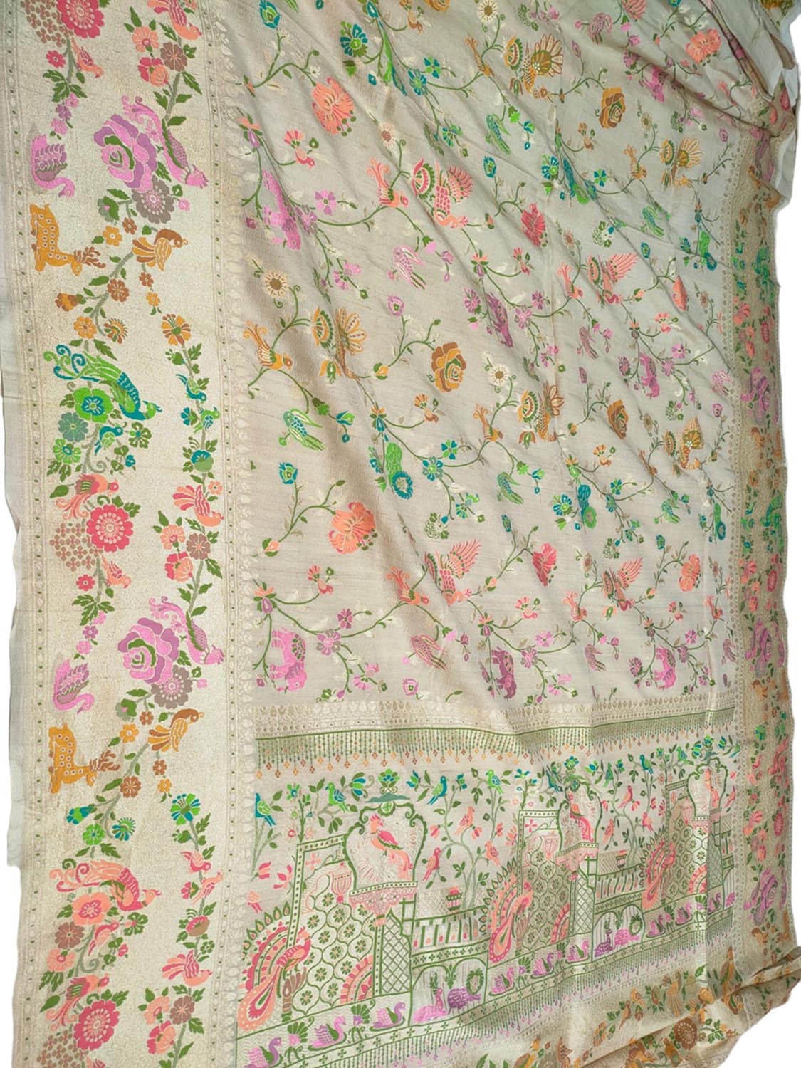 Dazzling Dyeable Handloom Banarasi Tussar Silk Meenakari Saree - Luxurion World