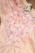 Exquisite Pink Banarasi Handloom Pure Katan Silk Saree - Luxurion World