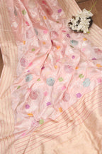 Exquisite Pink Banarasi Handloom Pure Katan Silk Saree - Luxurion World