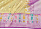 Yellow Handloom Banarasi Pure Tissue Silk Saree With Meenakari Border - Luxurion World