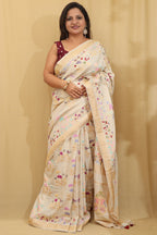 Dyeable Handloom Banarasi Pure Moonga Silk Meenakari Saree - Luxurion World