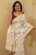 Dyeable Handloom Banarasi Pure Moonga Silk Meenakari Saree - Luxurion World