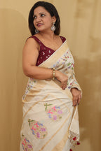 Dyeable Handloom Banarasi Pure Moonga Silk Meenakari Saree - Luxurion World