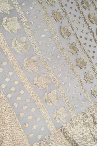 Stunning Dyeable Handloom Banarasi Pure Georgette Saree - Luxurion World