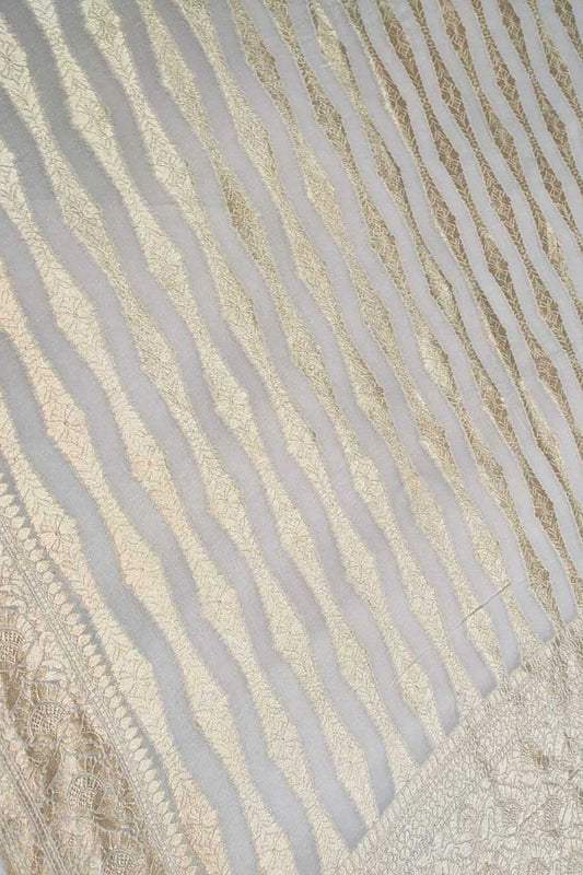 Stunning Dyeable Handloom Banarasi Pure Georgette Saree - Luxurion World