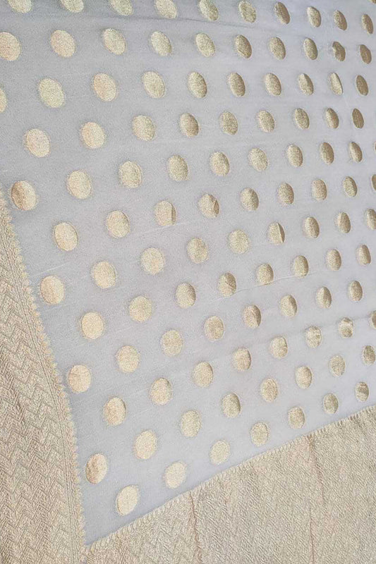 Stunning Dyeable Handloom Banarasi Pure Georgette Saree - Luxurion World