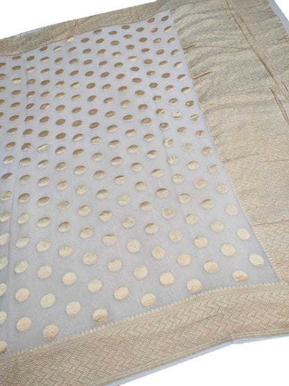 Stunning Dyeable Handloom Banarasi Pure Georgette Saree - Luxurion World