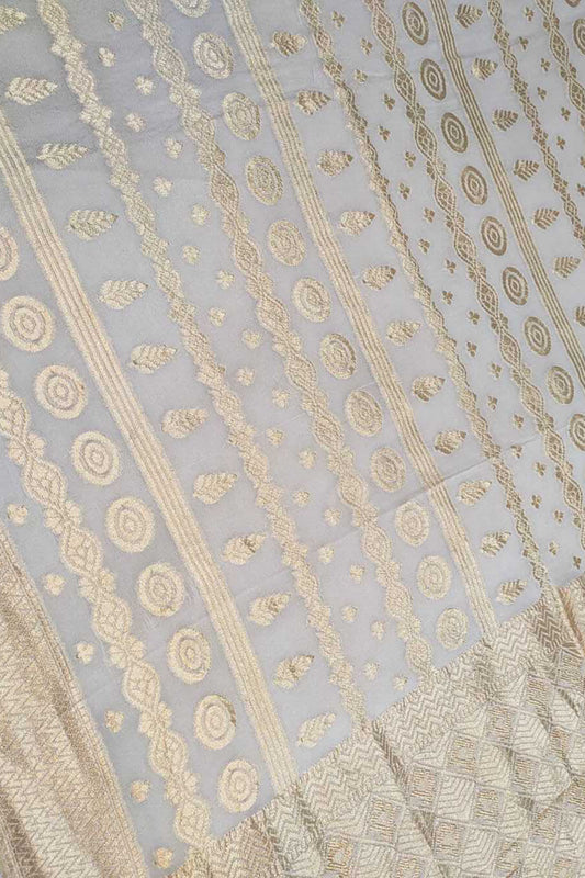 Stunning Dyeable Handloom Banarasi Pure Georgette Saree - Luxurion World