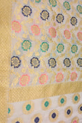 Exquisite Dyeable Flower Design Banarasi Handloom Pure Georgette Silk Meenakari Saree - Luxurion World