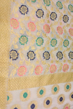 Exquisite Dyeable Flower Design Banarasi Handloom Pure Georgette Silk Meenakari Saree - Luxurion World